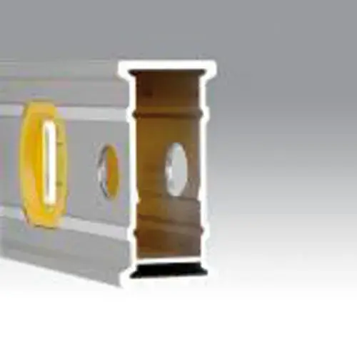 STANLEY 0-43-625 photography of spirit level profile, side view showing metal body and yellow details