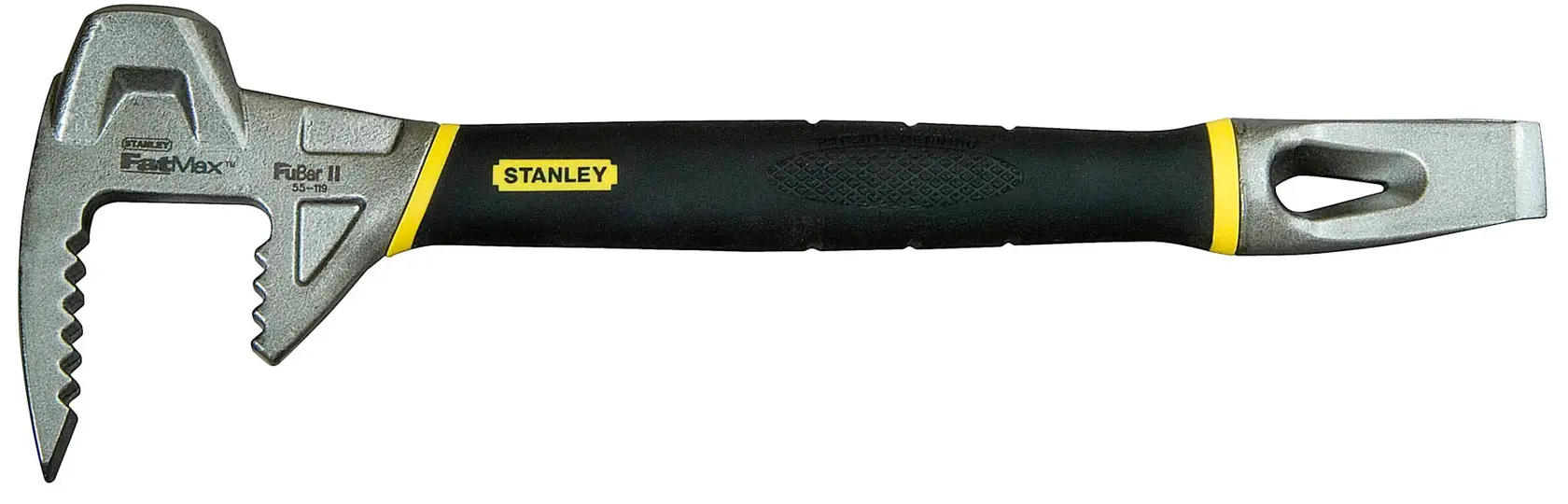Stanley Fubar II Abbruchwerkzeug mit gezacktem Kopf und schwarzem Griff, für schwere Bauarbeiten geeignet.