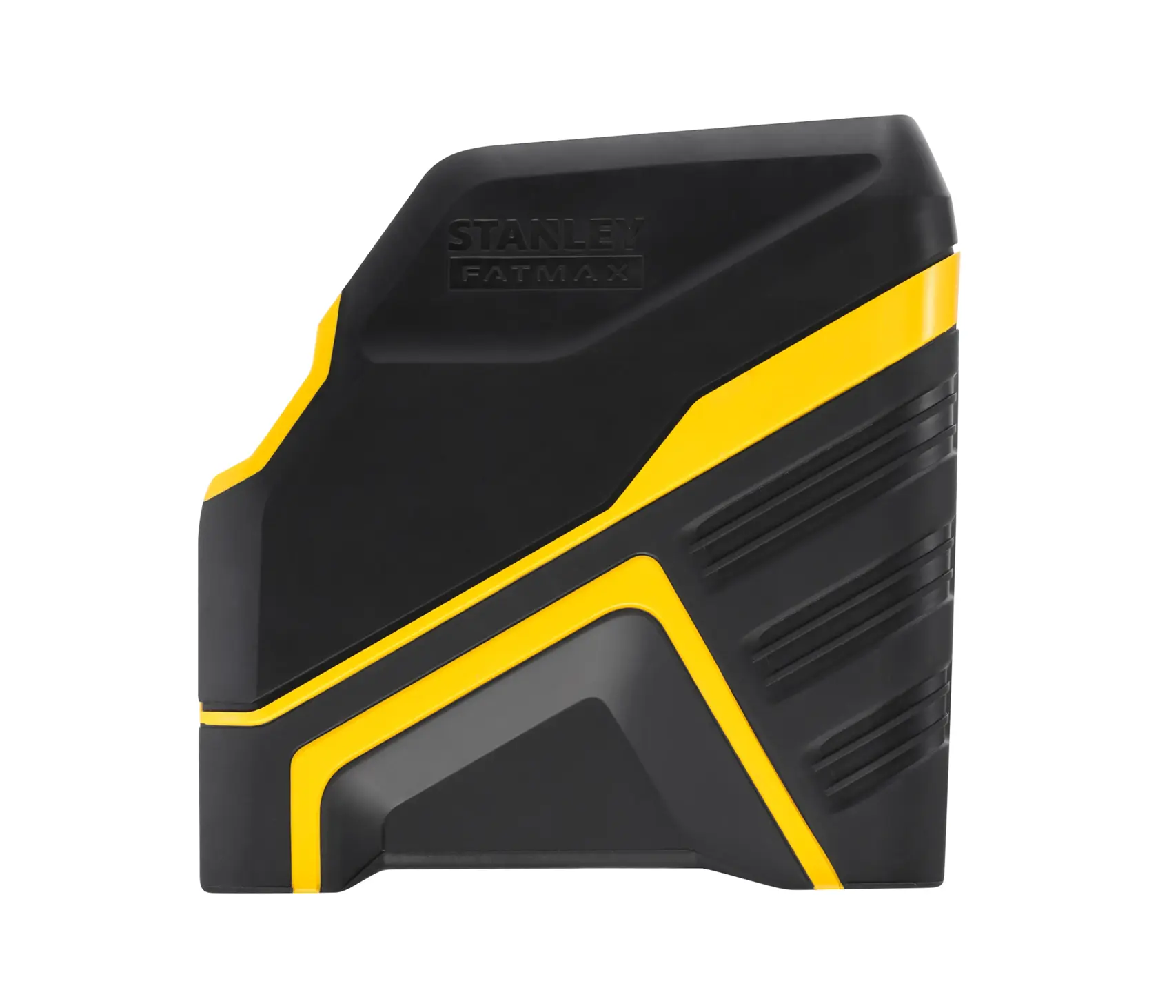 Stanley FatMax black and yellow laser level with modern, compact design on white background.
