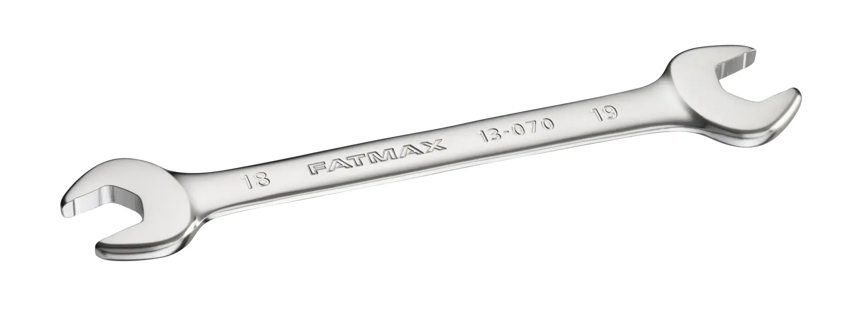 STANLEY FMMT13070-0 FatMax chiave doppia aperta 18mm e 19mm, foto del prodotto su sfondo bianco.