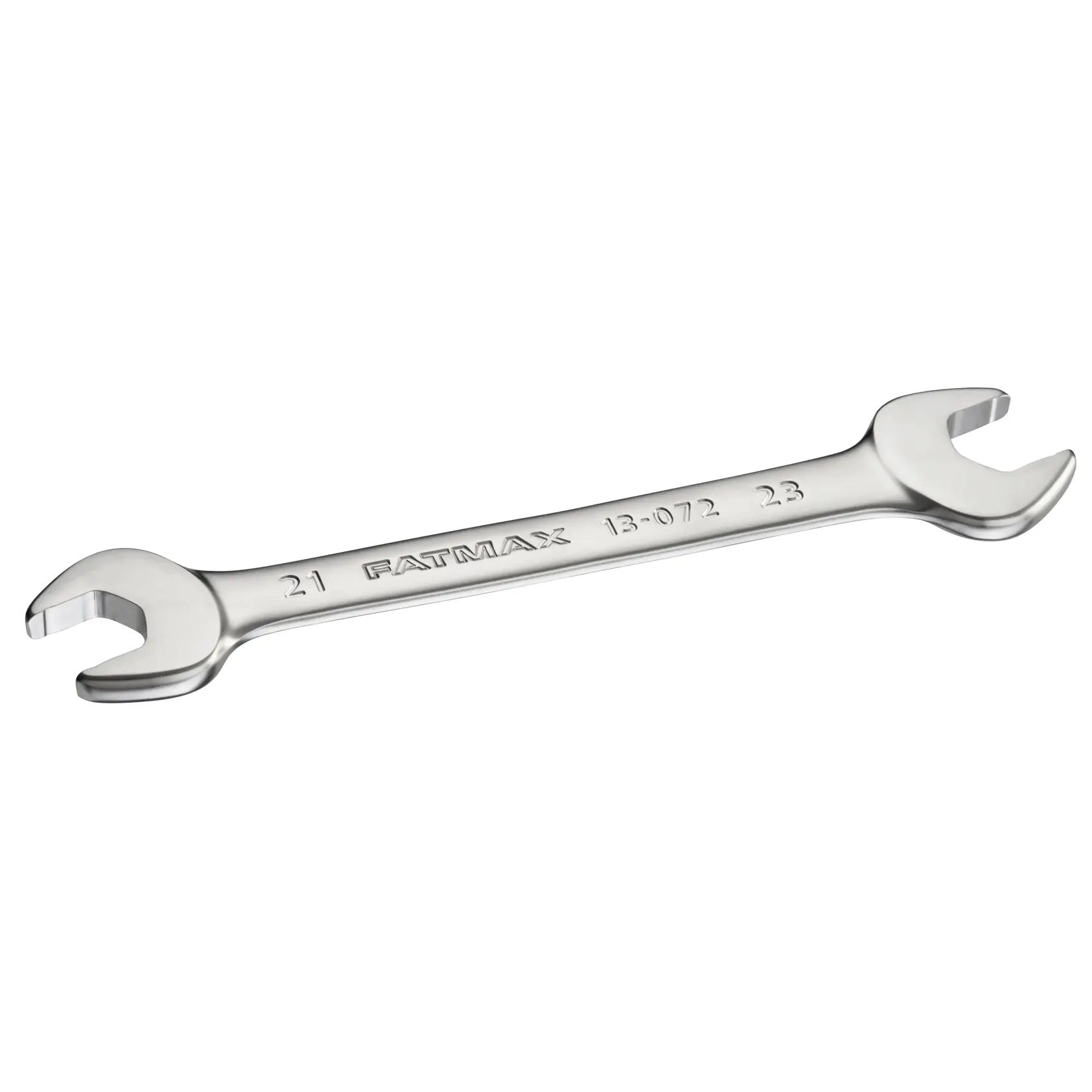 Photo de la clé à fourche double STANLEY FMMT13072-0, finition chrome, vue en angle sur fond blanc.