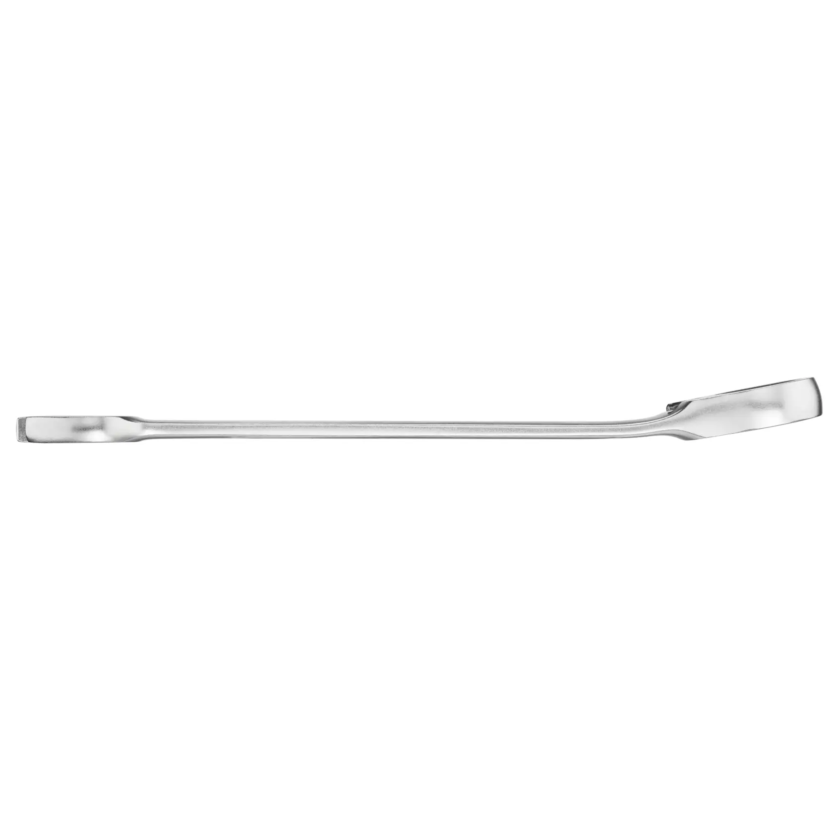 STANLEY FMMT13089-0 piede di porco, finitura argento, vista laterale, manico dritto con punta angolata su sfondo bianco.