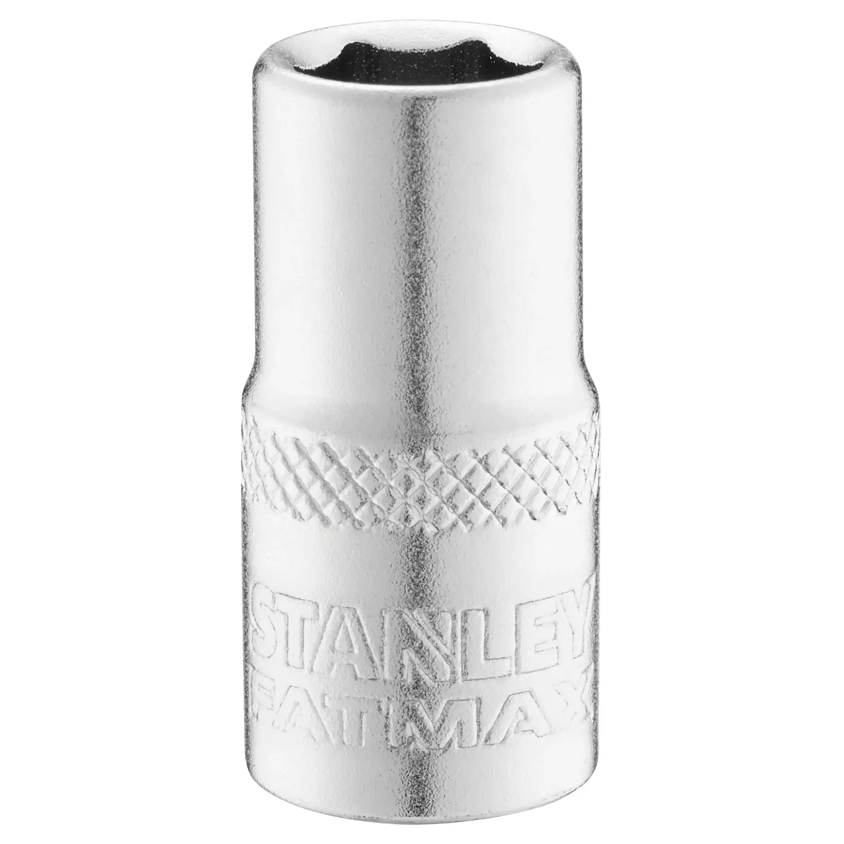 STANLEY FMMT17192-0 douille chromée, prise moletée, photographie d’outil, angle avant sur fond blanc.