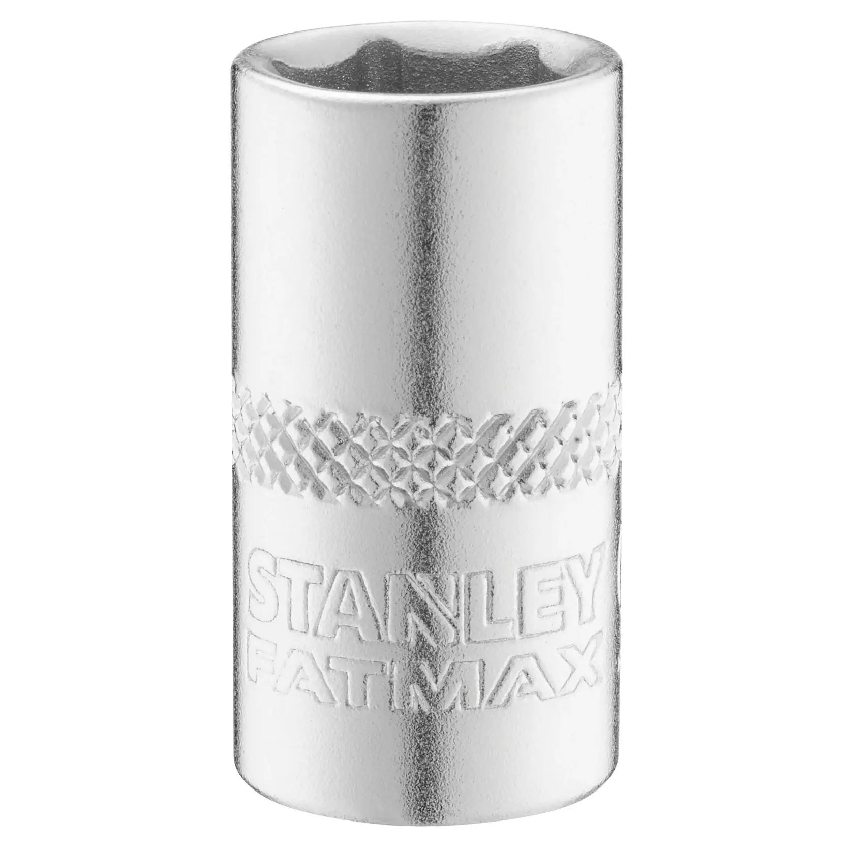 STANLEY FMMT17194-0 douille, finition argentée, prise moletée, logo FATMAX, photo de face.