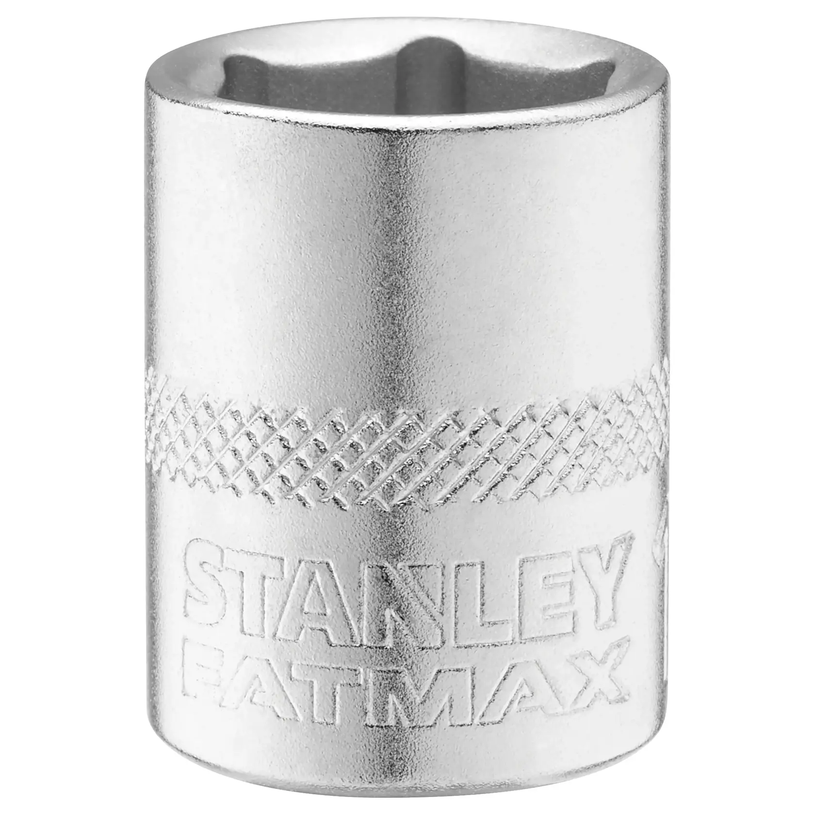 STANLEY FMMT17214-0 douille chromée avec bande moletée, photo du produit sur fond blanc.