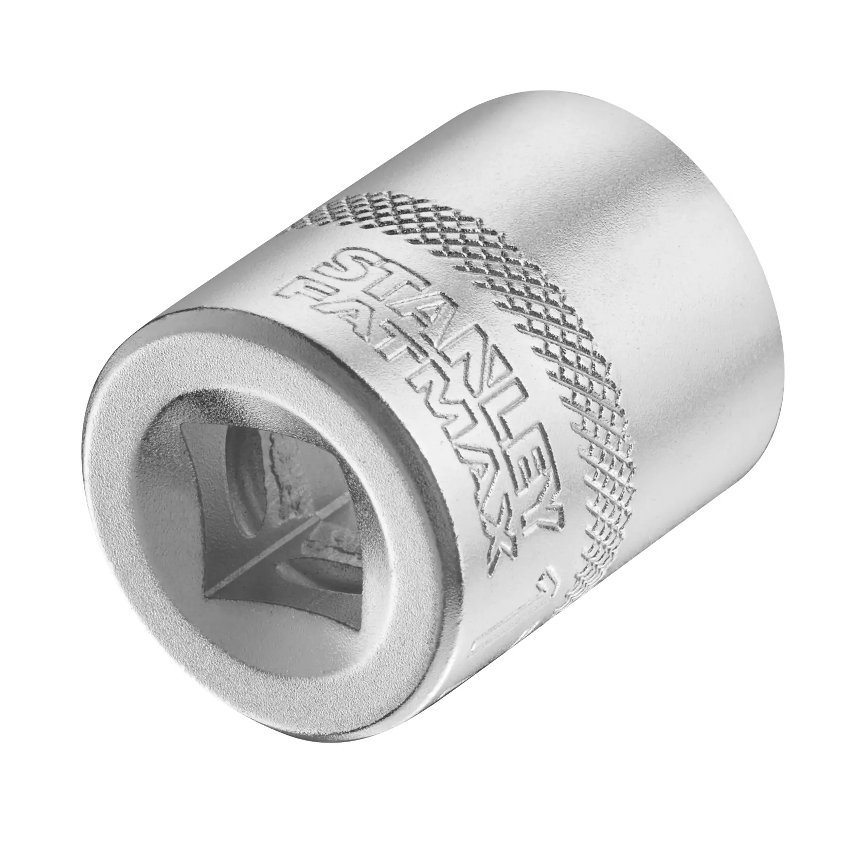 STANLEY FMMT17217-0 douille, argentée, vue rapprochée, marquage FATMAX gravé, prise texturée, accessoire outil
