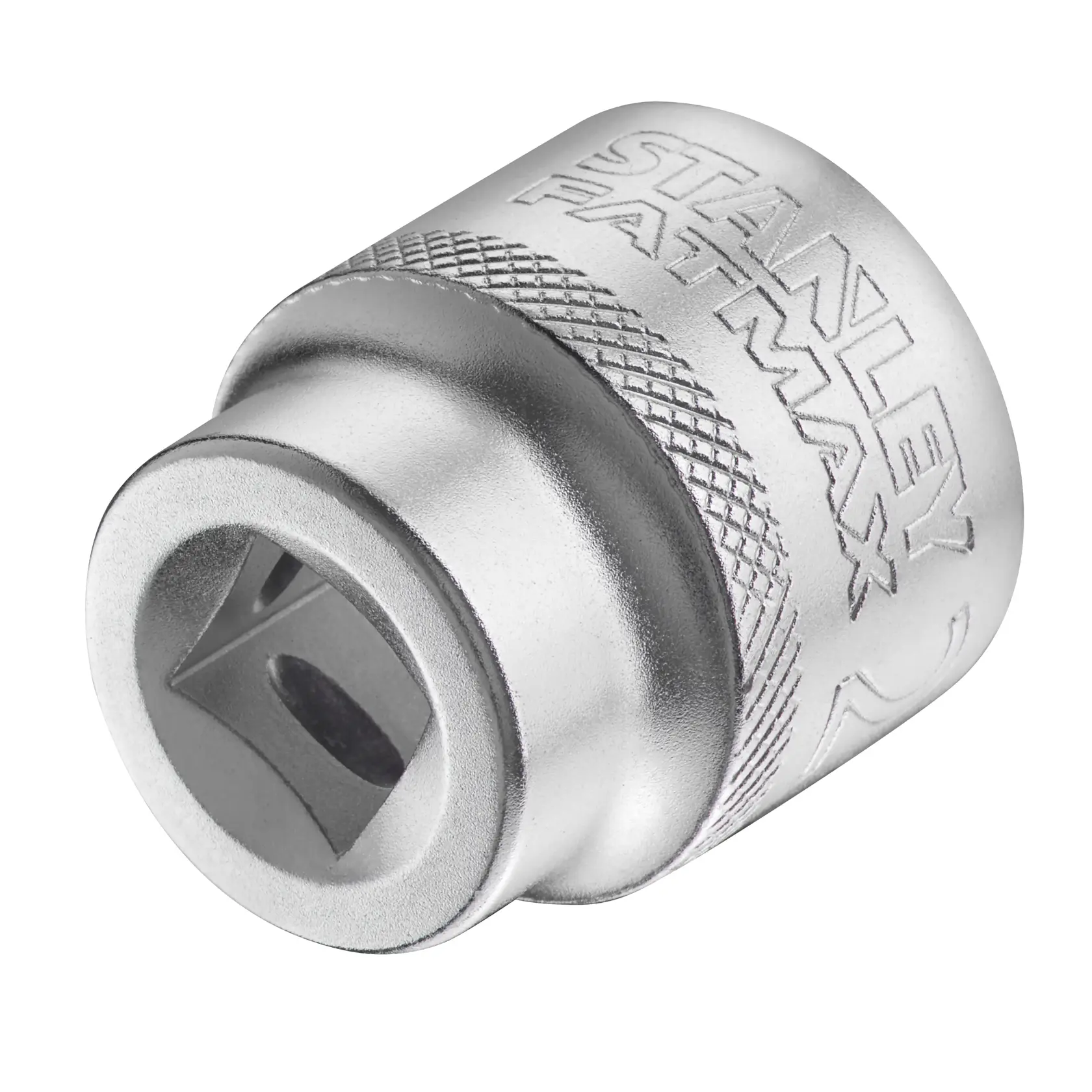 STANLEY FMMT17220-0 douille, métal argenté, vue rapprochée sur fond blanc.