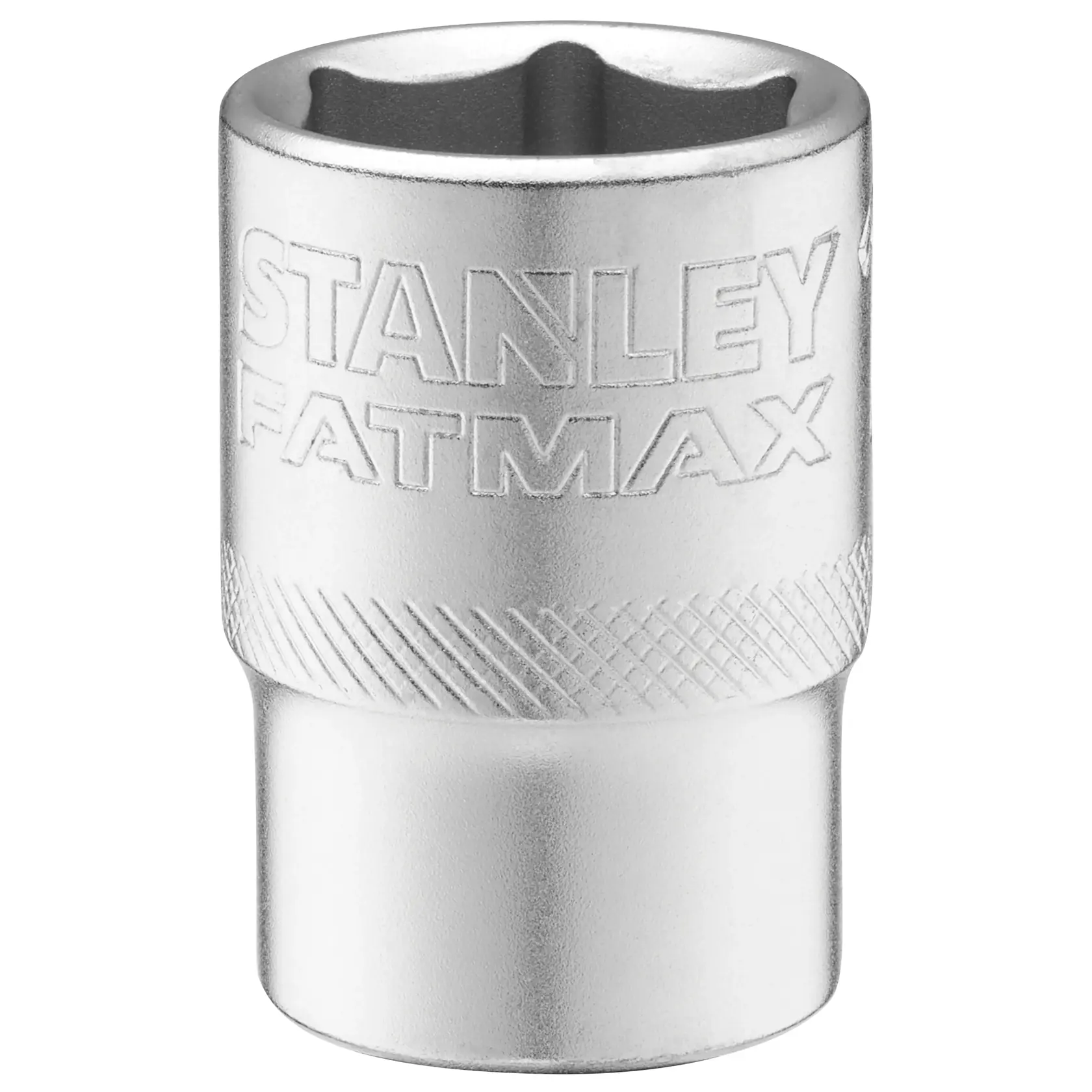 STANLEY FMMT17238-0 douille chromée, marque FATMAX, prise moletée, vue de face, accessoire d’outil à main.