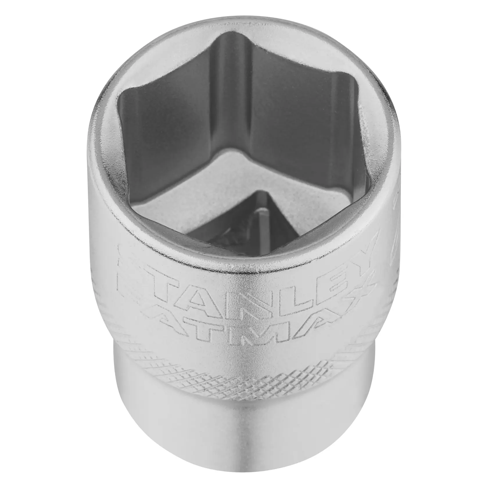STANLEY FMMT17241-0 chrome socket tool, close-up angled view, photography product category.