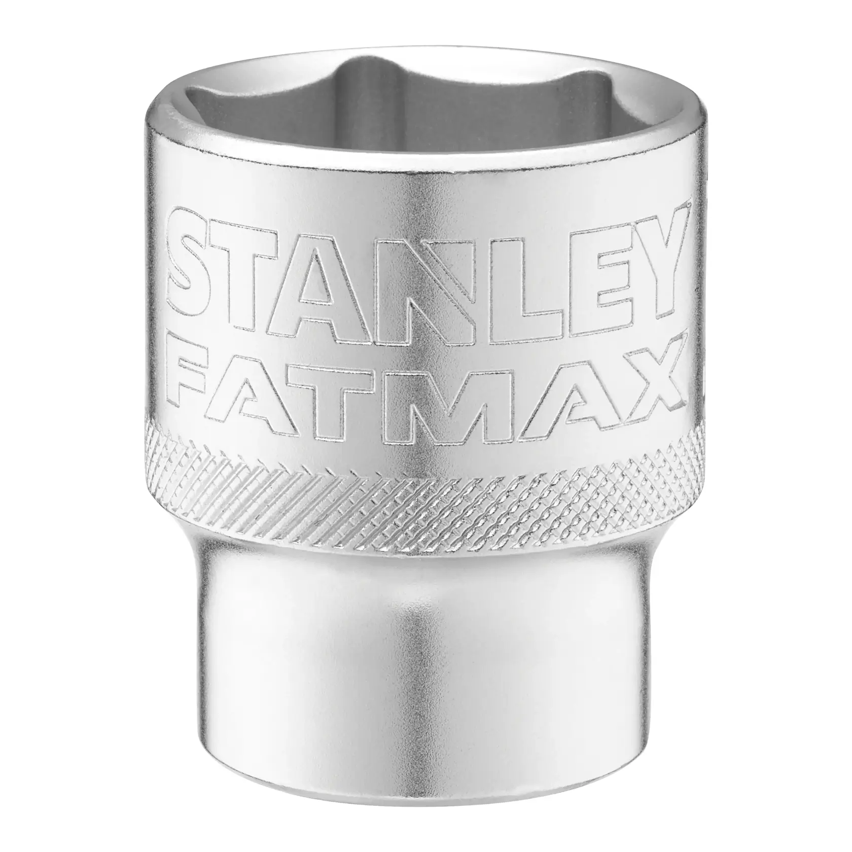 Stanley FMMT17244-0 douille, finition argentée, FatMax, vue de face, fond blanc.