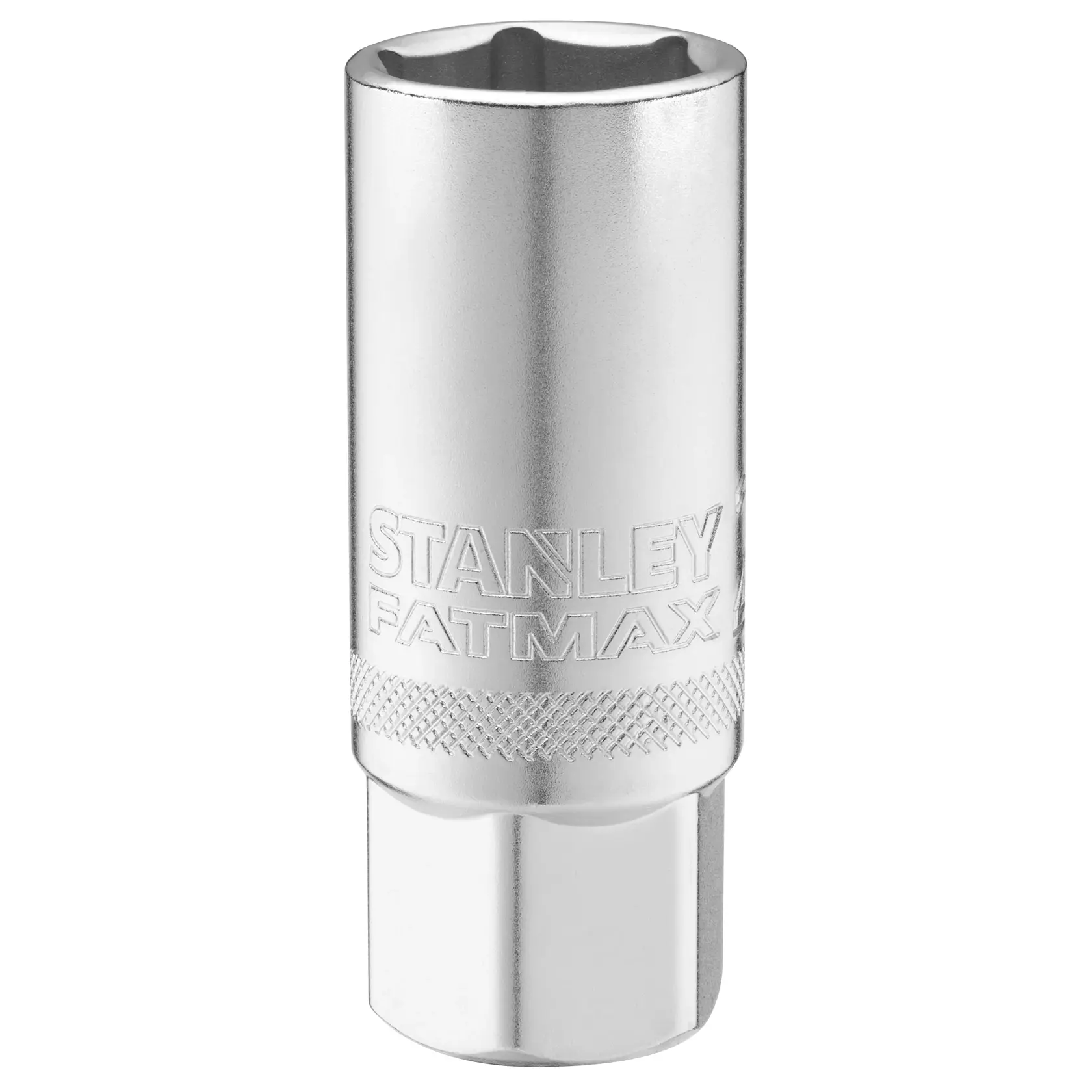 Stanley FMMT17968-0 chrome hex socket, FatMax branding, tool close-up on white background.