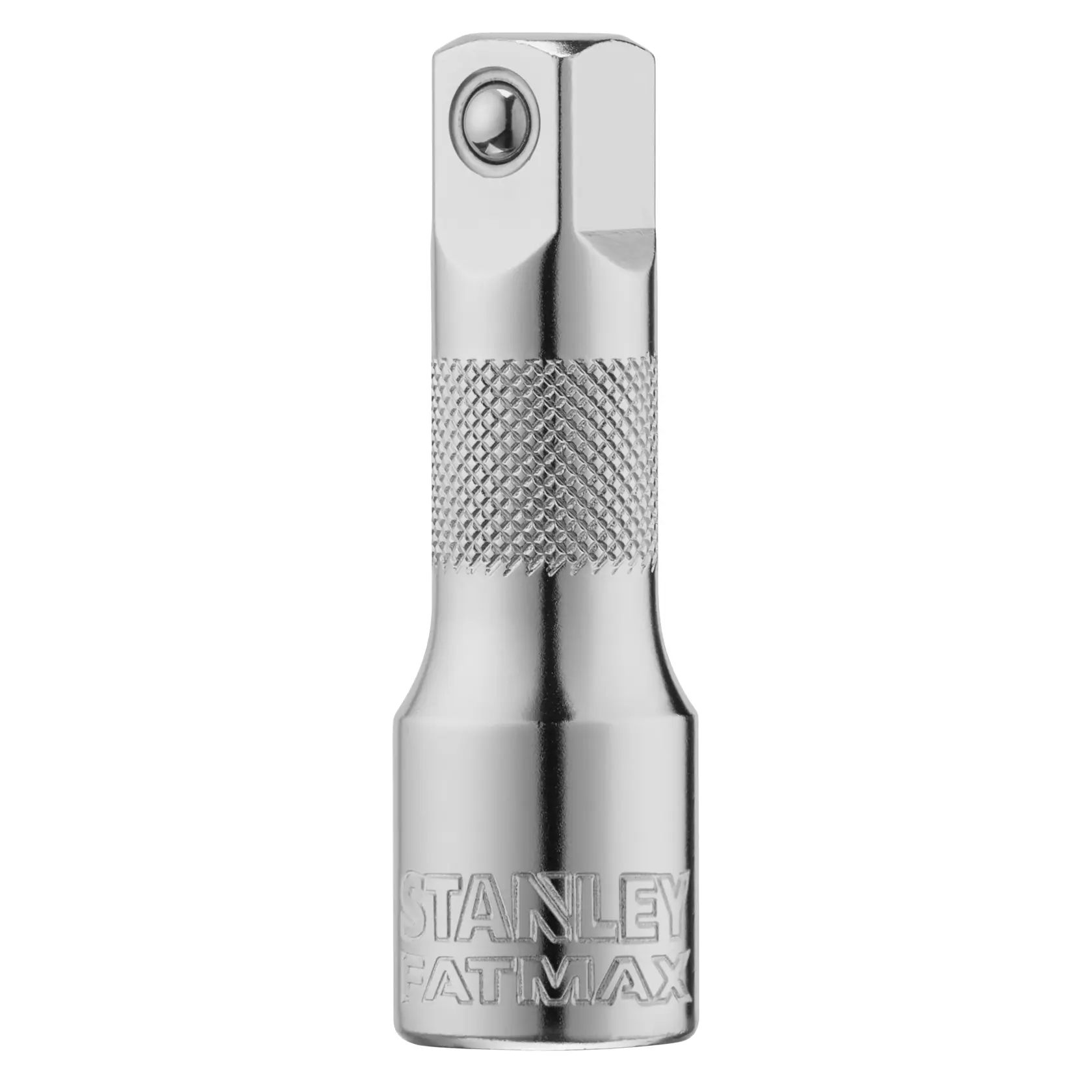STANLEY FMMT25123-0 prolunga cromata per bussola, impugnatura zigrinata, vista frontale, incisione FATMAX.