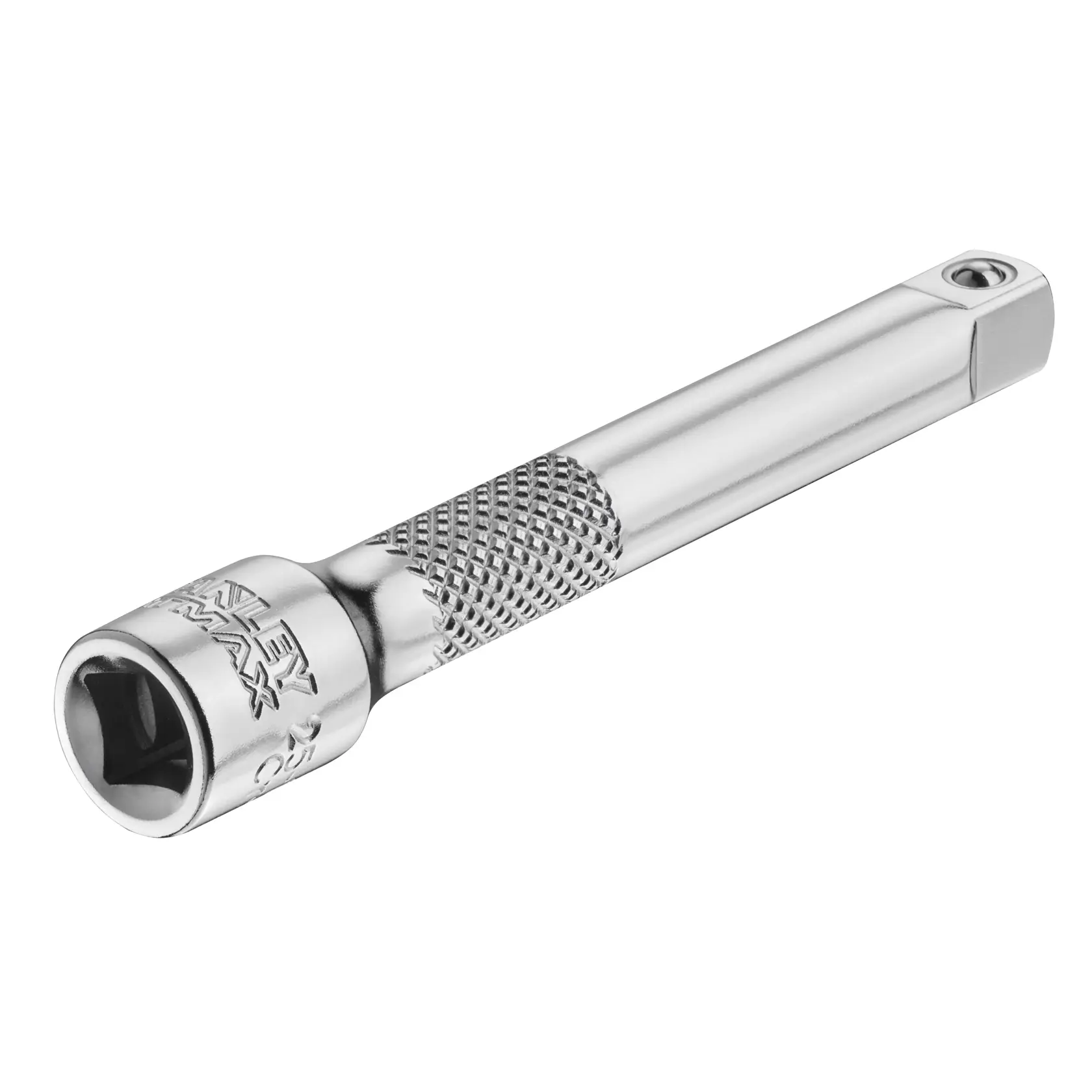 STANLEY FMMT25125-0 barra di prolunga cromata con impugnatura zigrinata, vista laterale su sfondo bianco.