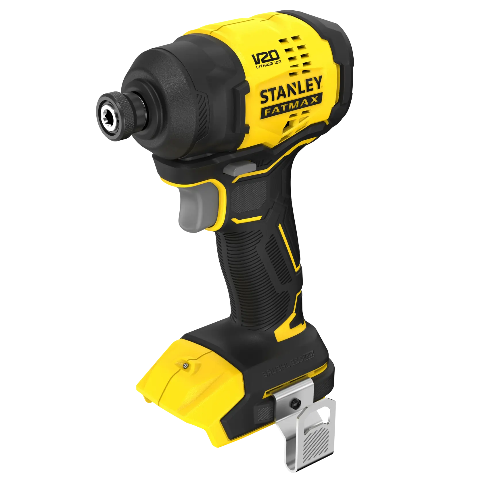 STANLEY SFMCF811B-XJ visseuse à chocs sans fil, jaune et noire, angle avant gauche, photographie sur fond blanc.