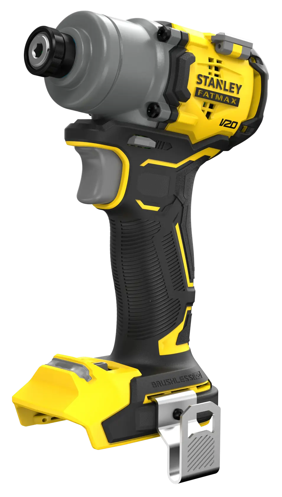 STANLEY SFMCF830B visseuse à choc brushless jaune et noire, angle avant gauche, produit de photographie.