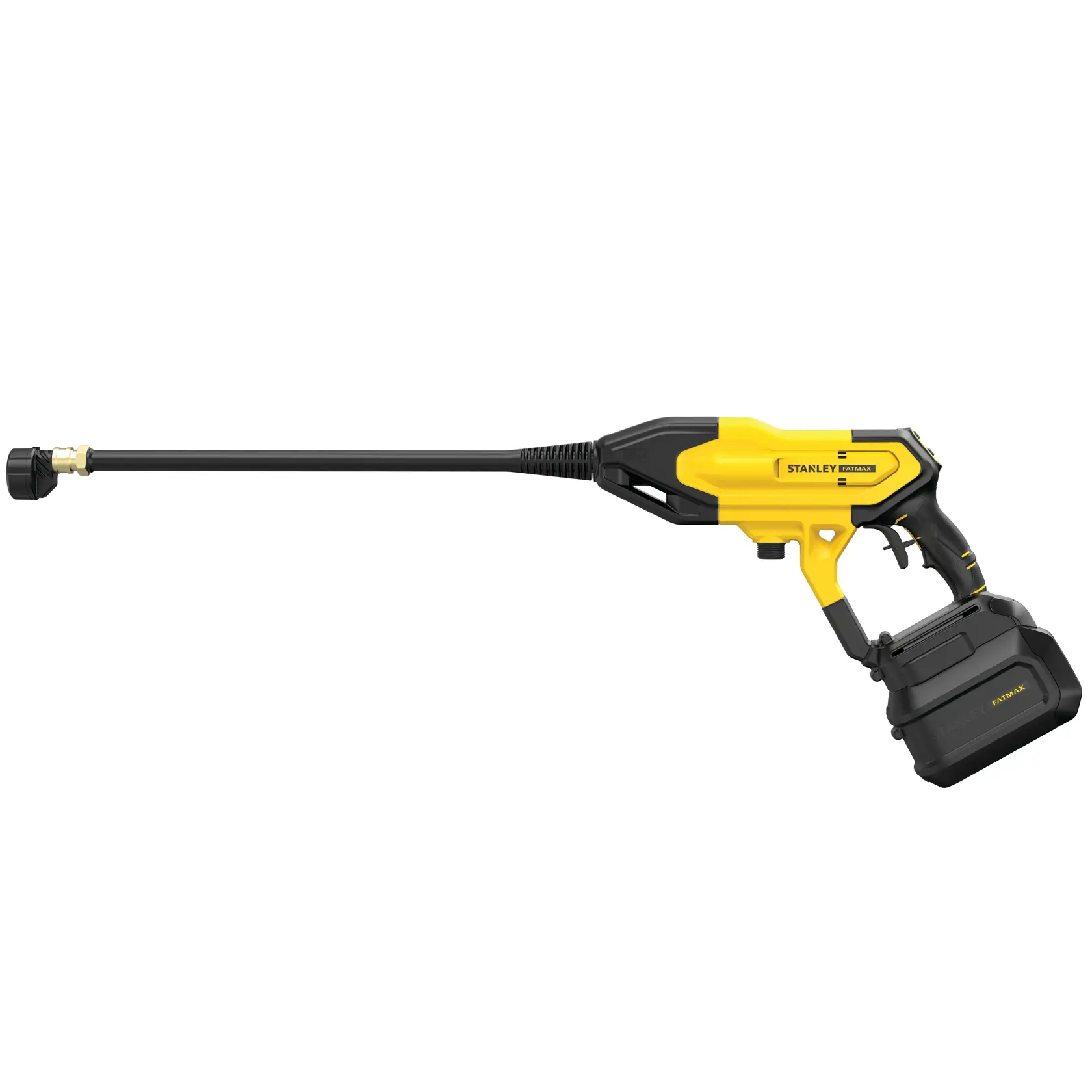 STANLEY SFMCPC93M1 idropulitrice pulisce panchina di legno all'aperto, prodotto in uso, ambiente giardino.
