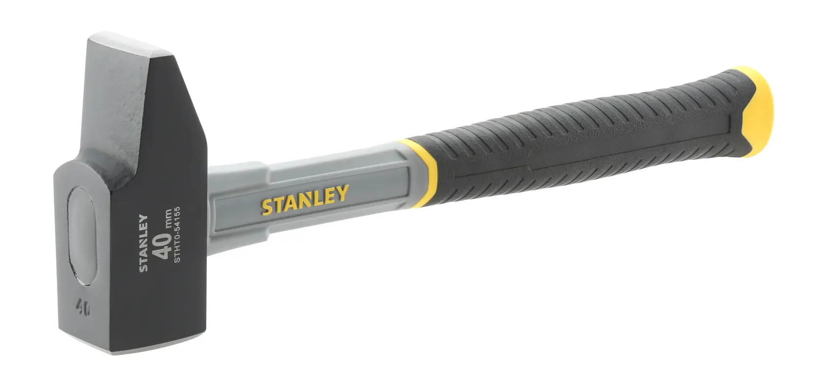 Stanley club hammer with black and yellow handle, 40mm head, suitable for heavy-duty tasks.
