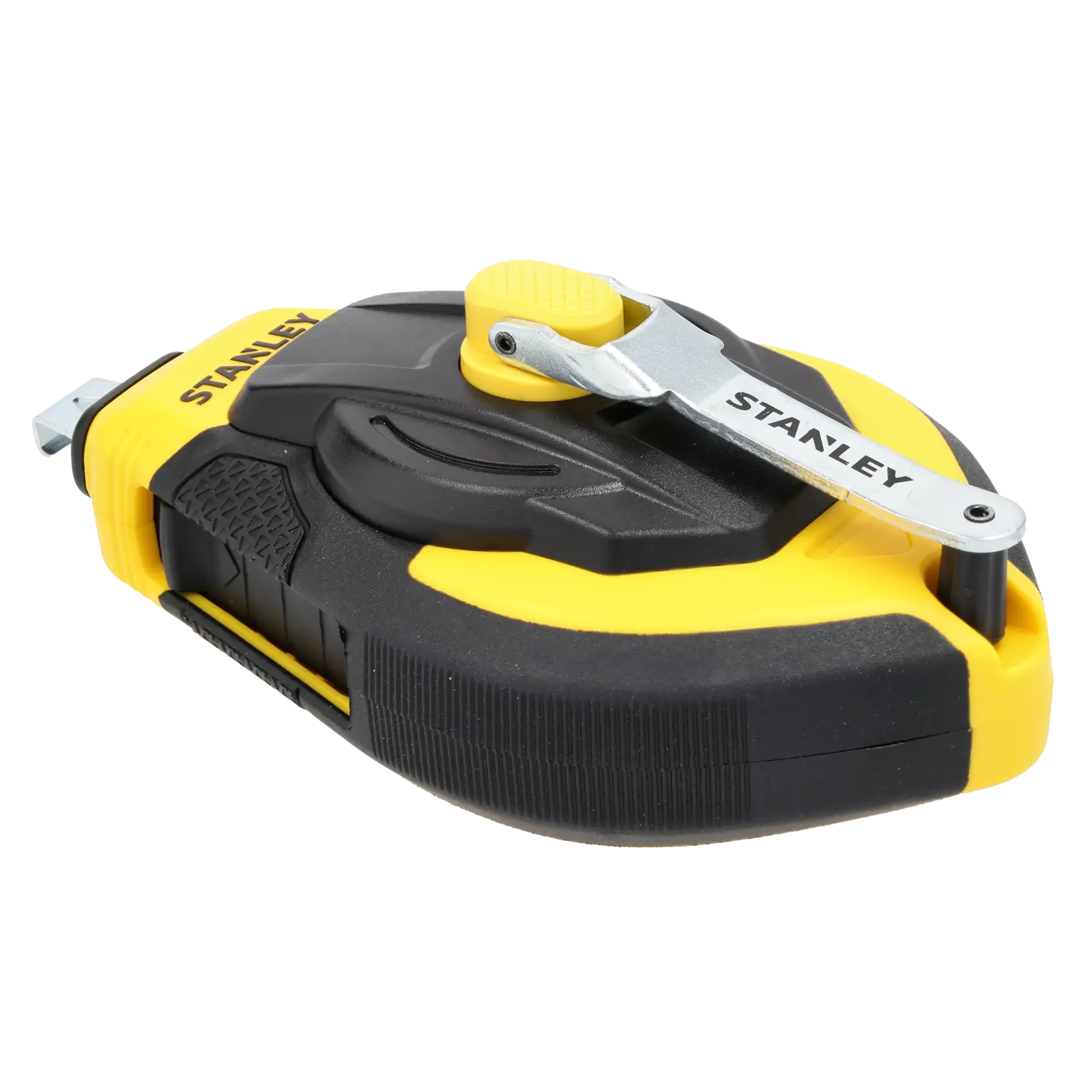 STANLEY STHT47311-0 traccialinee con custodia gialla e nera, vista angolata su sfondo bianco.