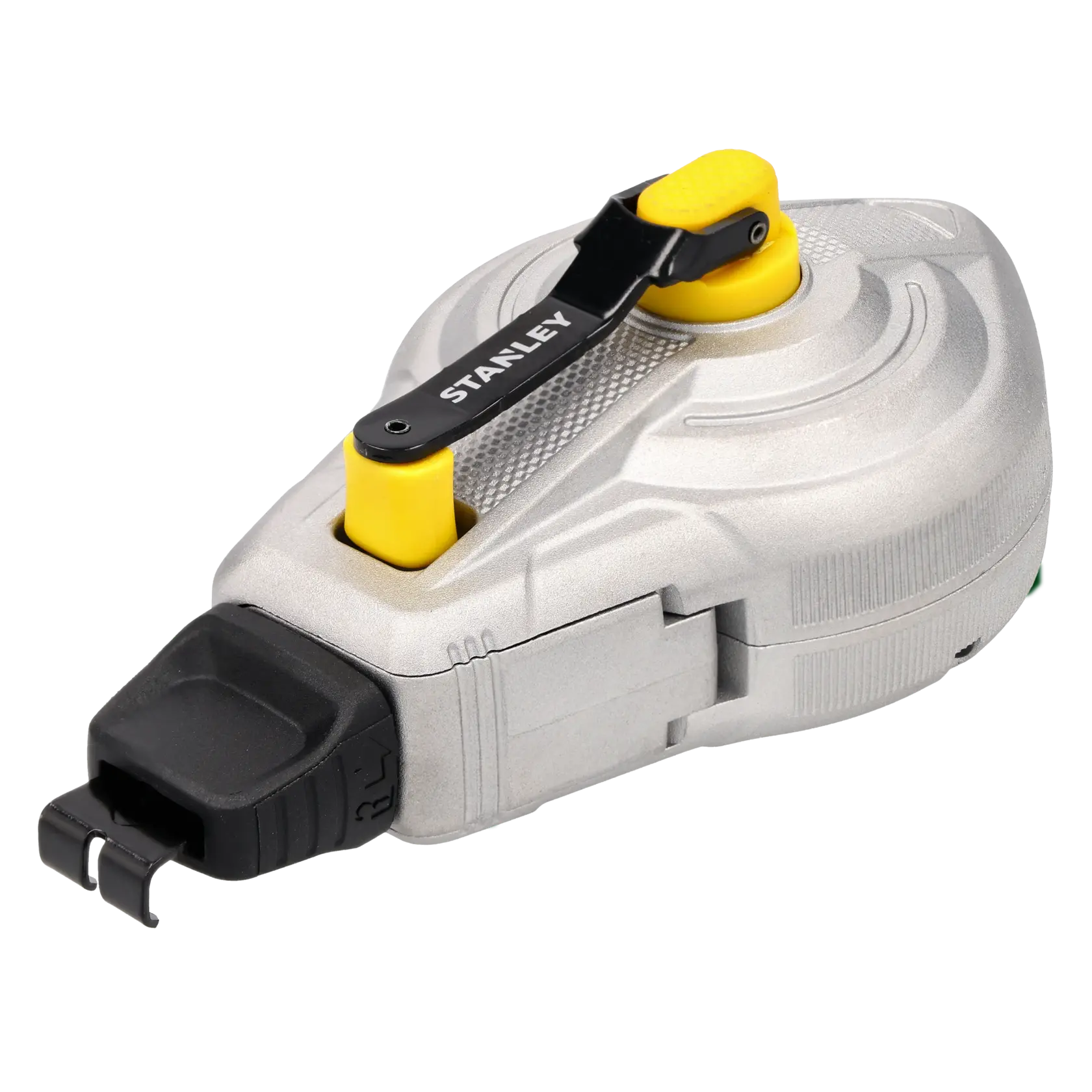 STANLEY STHT47611-0 traccialinee, argento e giallo, foto prodotto su sfondo bianco, vista angolata.