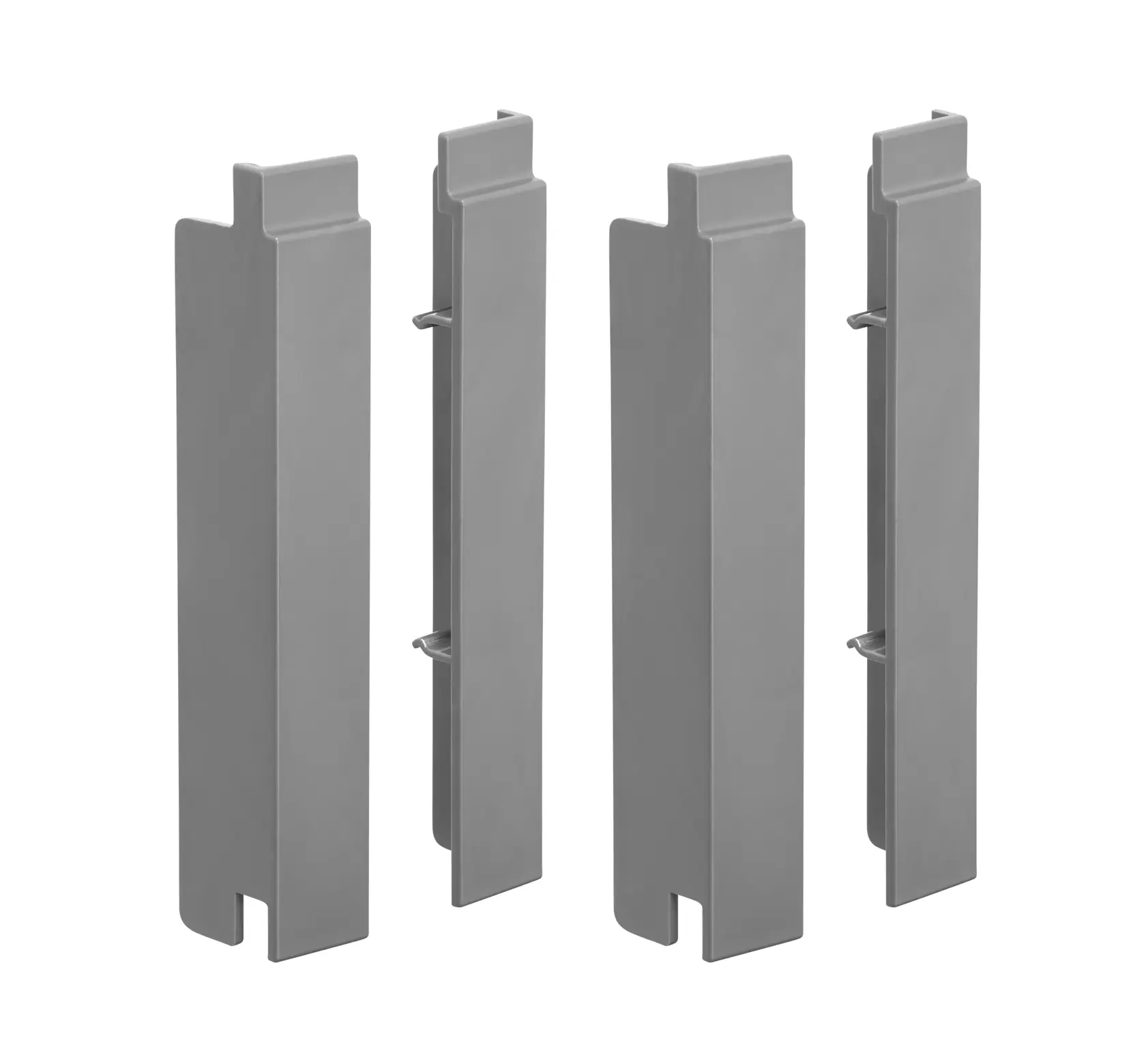 STANLEY STST82611-1 lot de quatre panneaux séparateurs en métal gris, photographie produit, vue de face sur fond blanc.